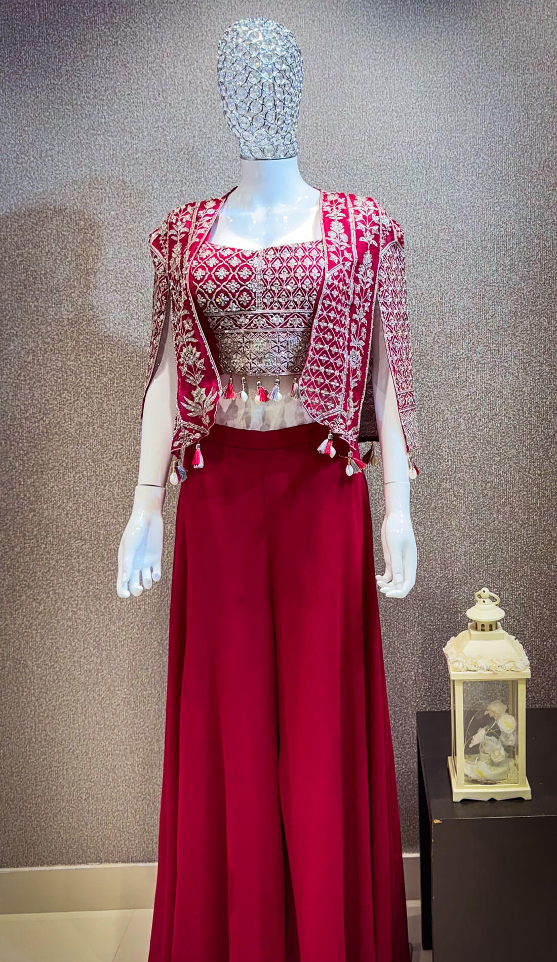 Mirror Work Embellishments 3-piece - Carmine