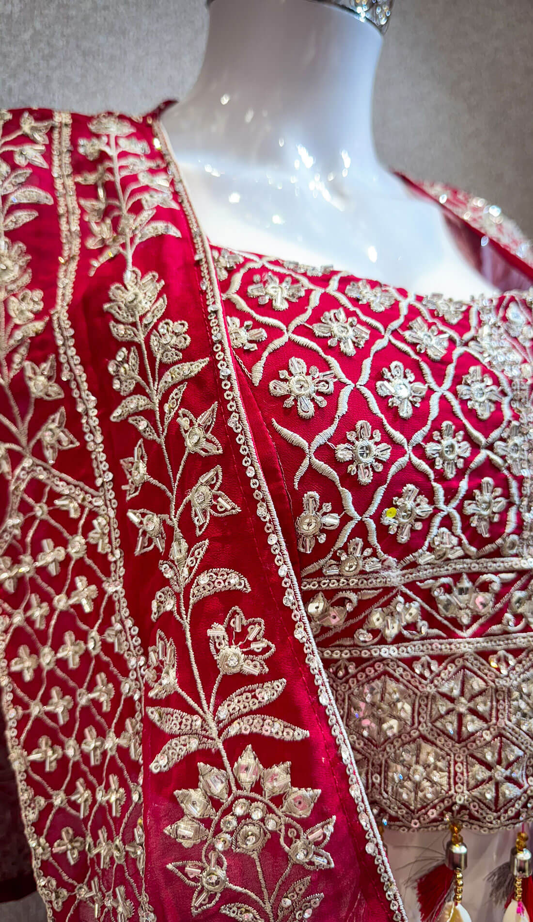 Mirror Work Embellishments 3-piece - Carmine
