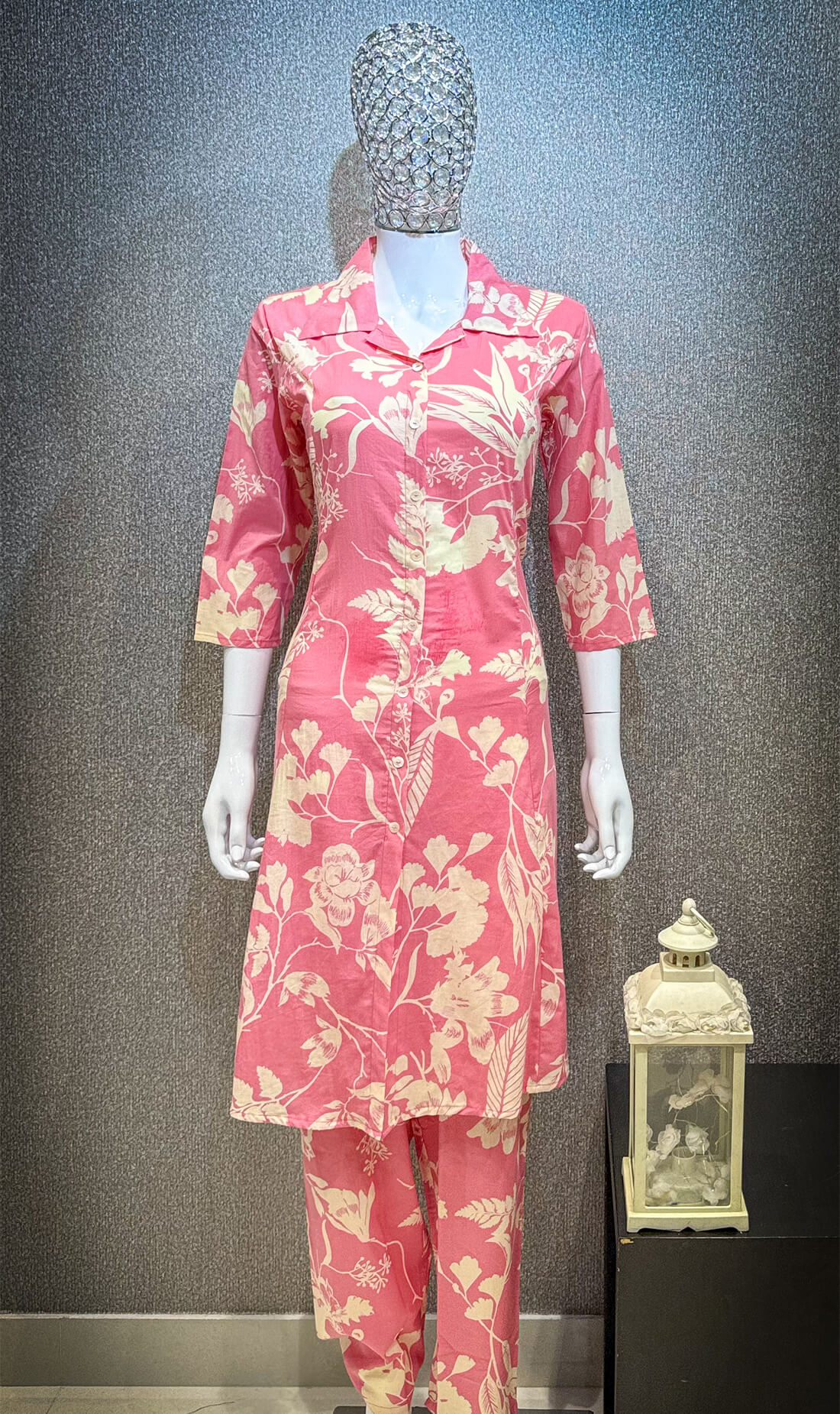 Printed Kurti -  Pinkish Red