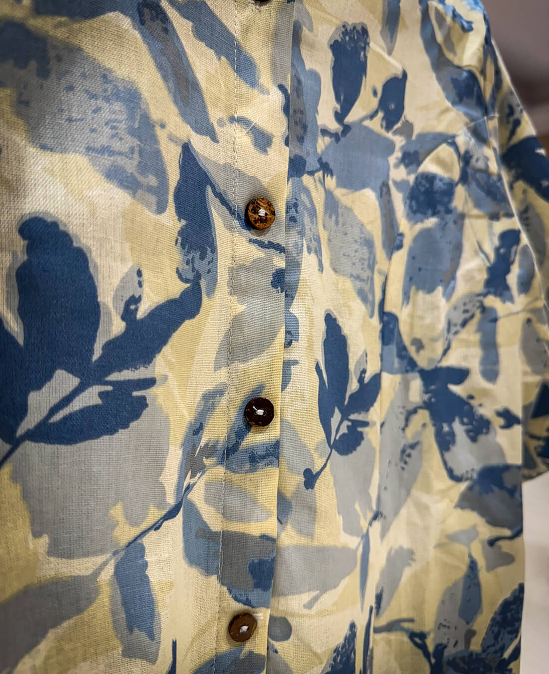 Printed Kurti - Spanish White with Blue
