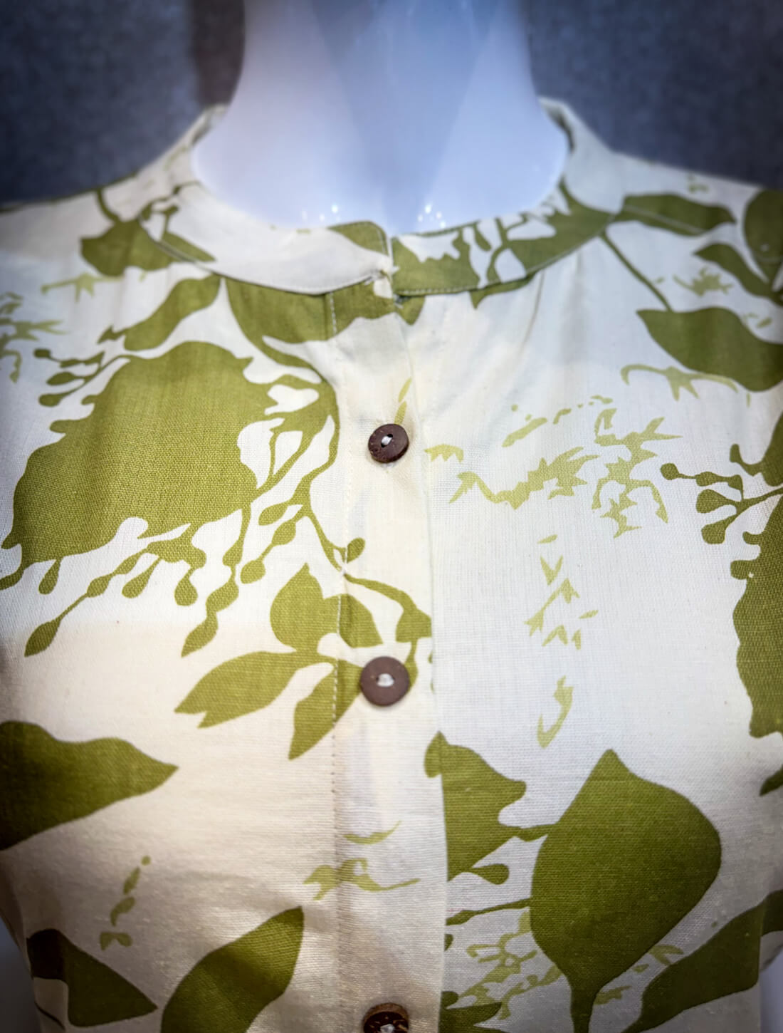 Printed Kurti - Spanish White with Green
