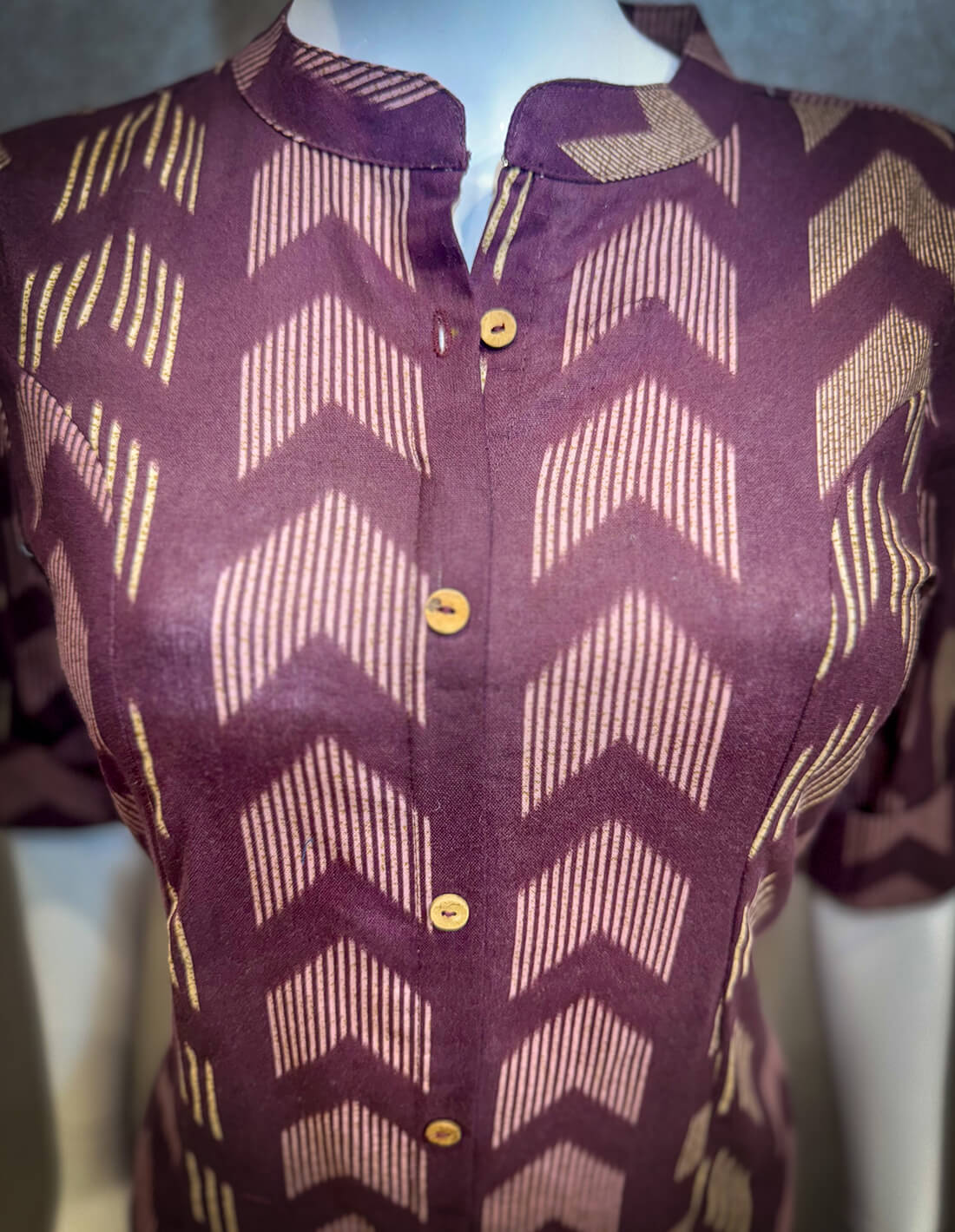 Printed Kurti -  Wine Berry