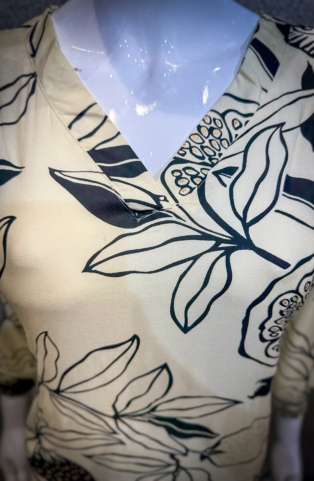 Printed Kurti -  Yellow with Black