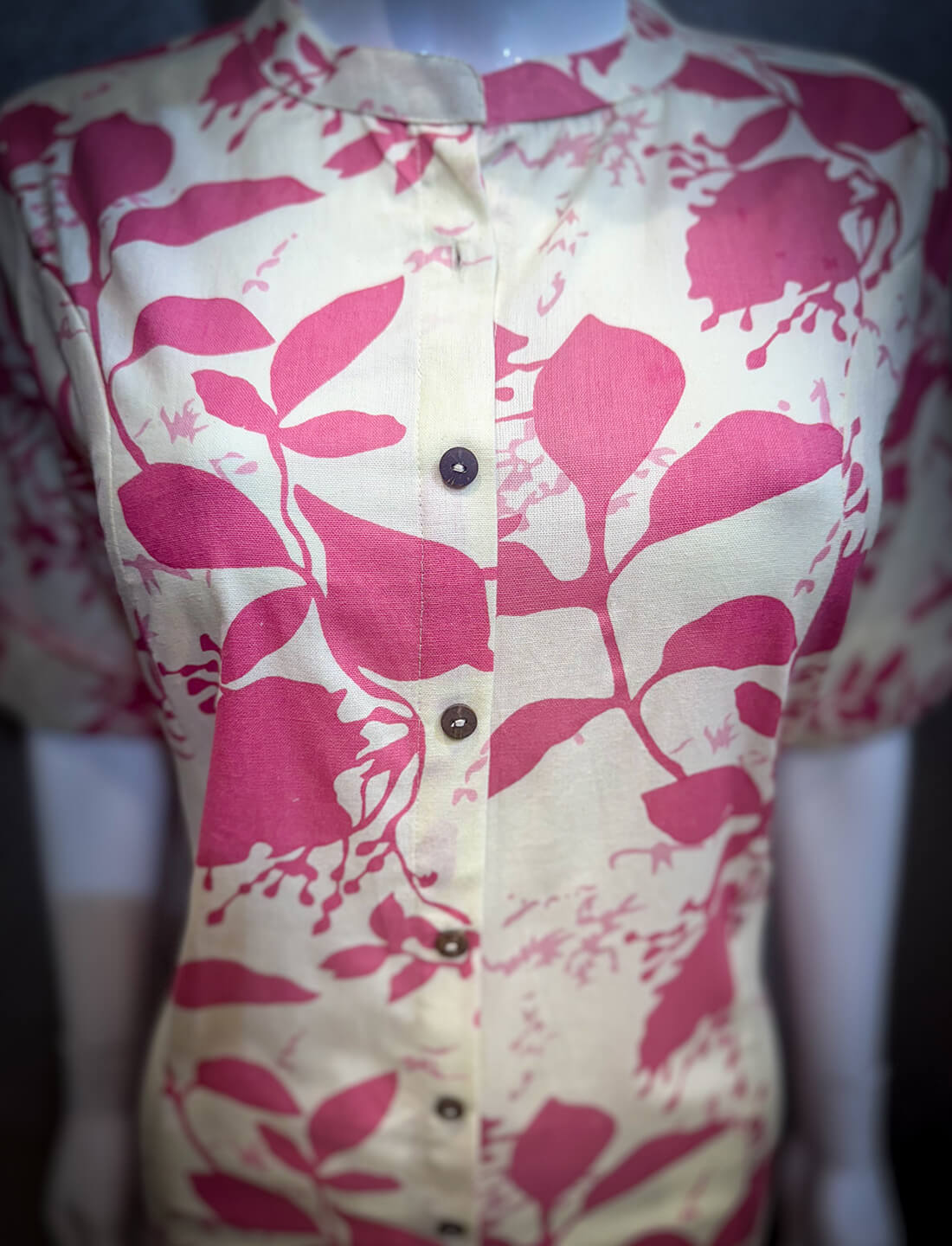 Printed Kurti - Yellow with Maroon