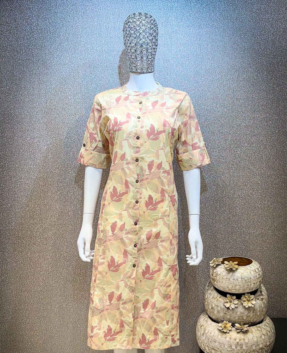 Printed Kurti - Yellow