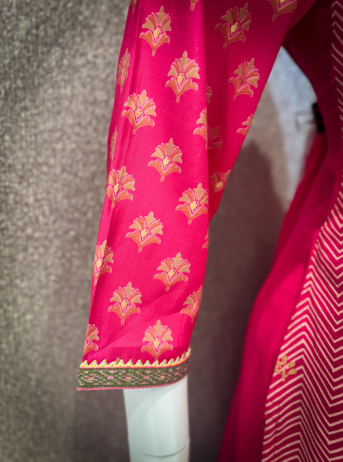 Printed  Suit 3 piece - Dark Hot Pink