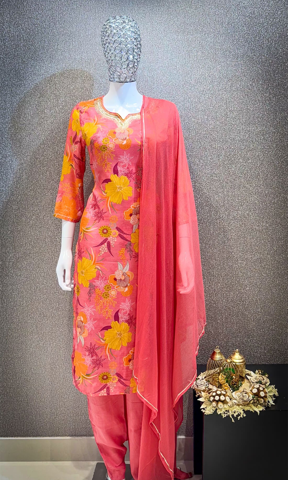 Printed  Suit 3 piece - Sunset Orange