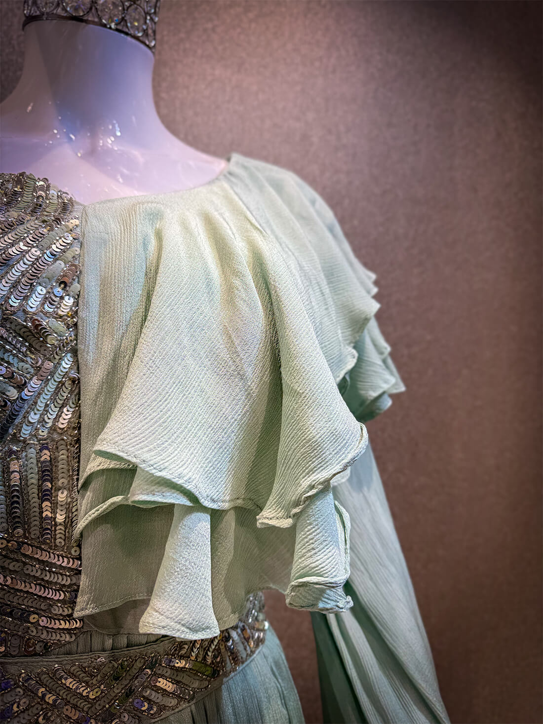 Sequin Work Dress - Green