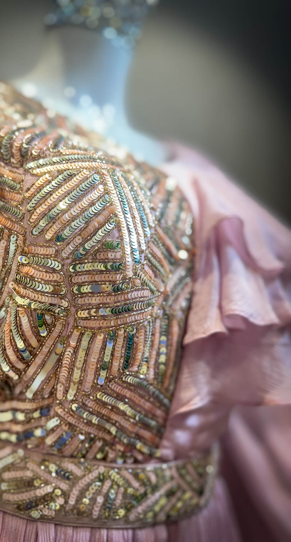 Sequin Work Dress - Pink