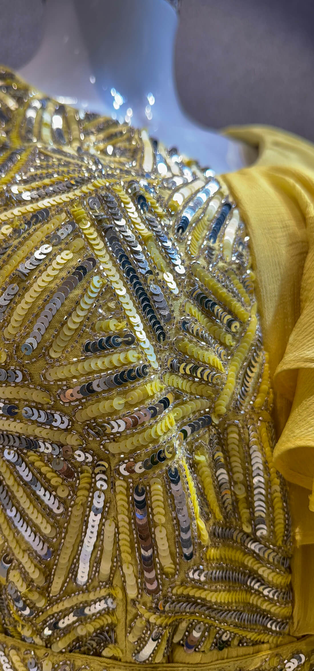 Sequin Work Dress - Yellow
